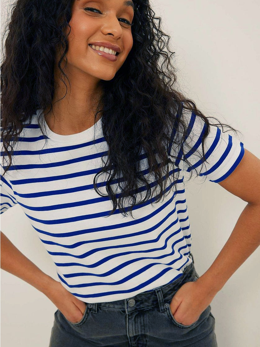 Bonnies Basic Breton Stripe Crew Neck Tees