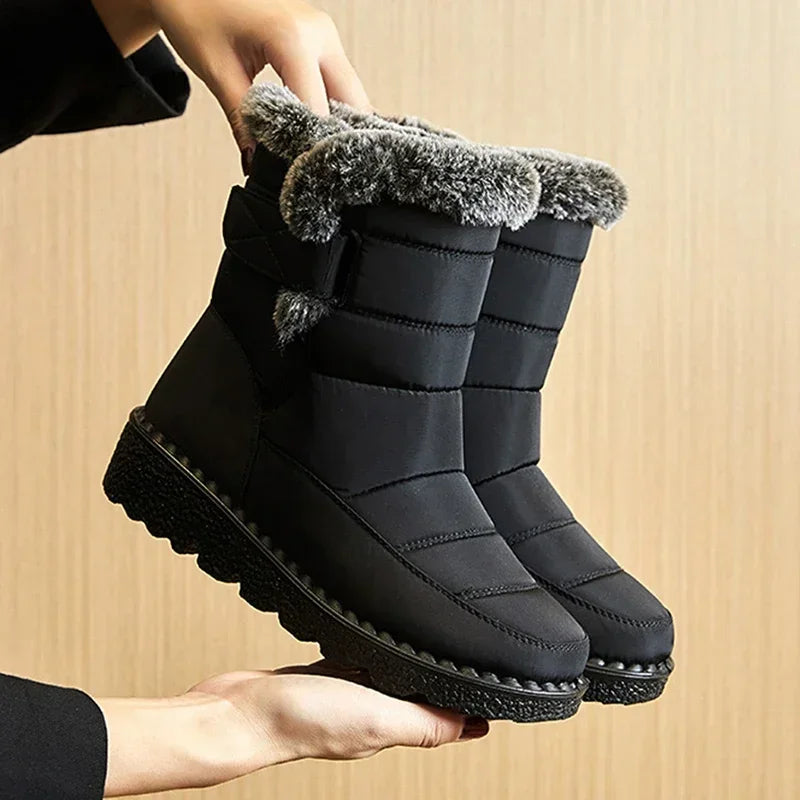 Boots Snow Plush Shoes Woman Platform Women's Boots Flat Keep Warm Shoes Casual Plus Size Winter Boots Botas Mujer