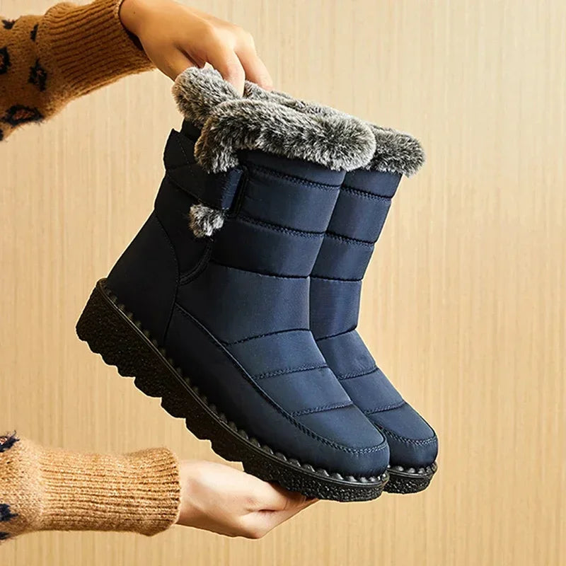 Boots Snow Plush Shoes Woman Platform Women's Boots Flat Keep Warm Shoes Casual Plus Size Winter Boots Botas Mujer