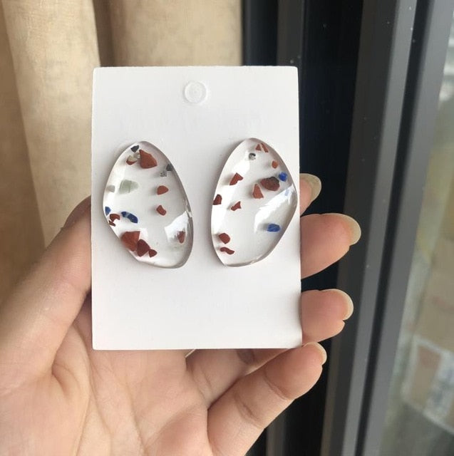 Bora Clear Acrylic Resin Stud Earrings