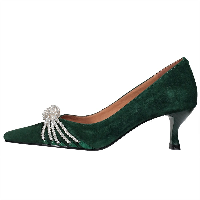 Brooke Pearls & Suede Pumps - 3 Colors