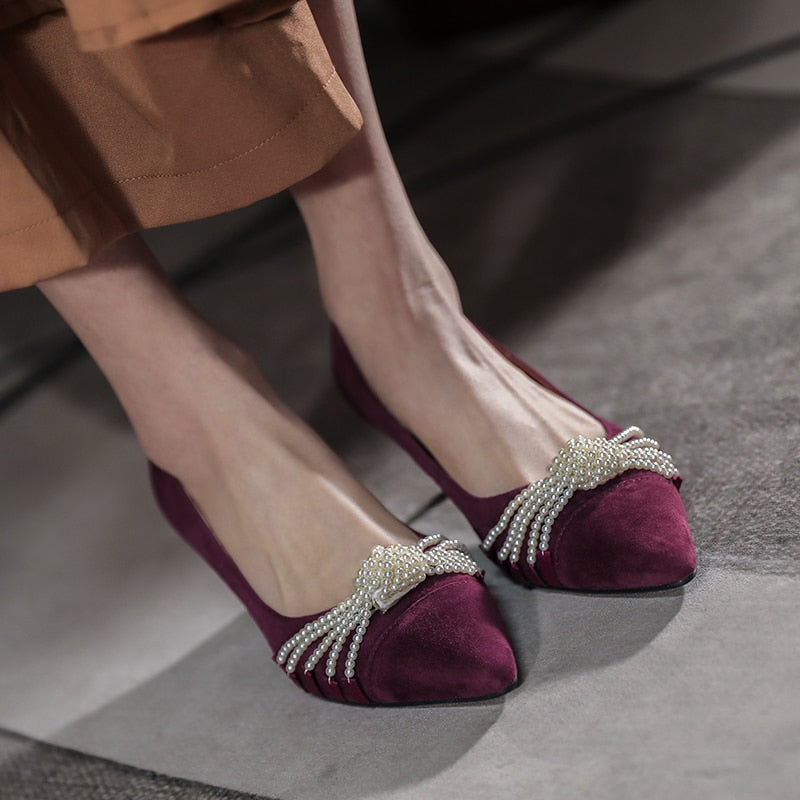 Brooke Pearls & Suede Pumps - 3 Colors