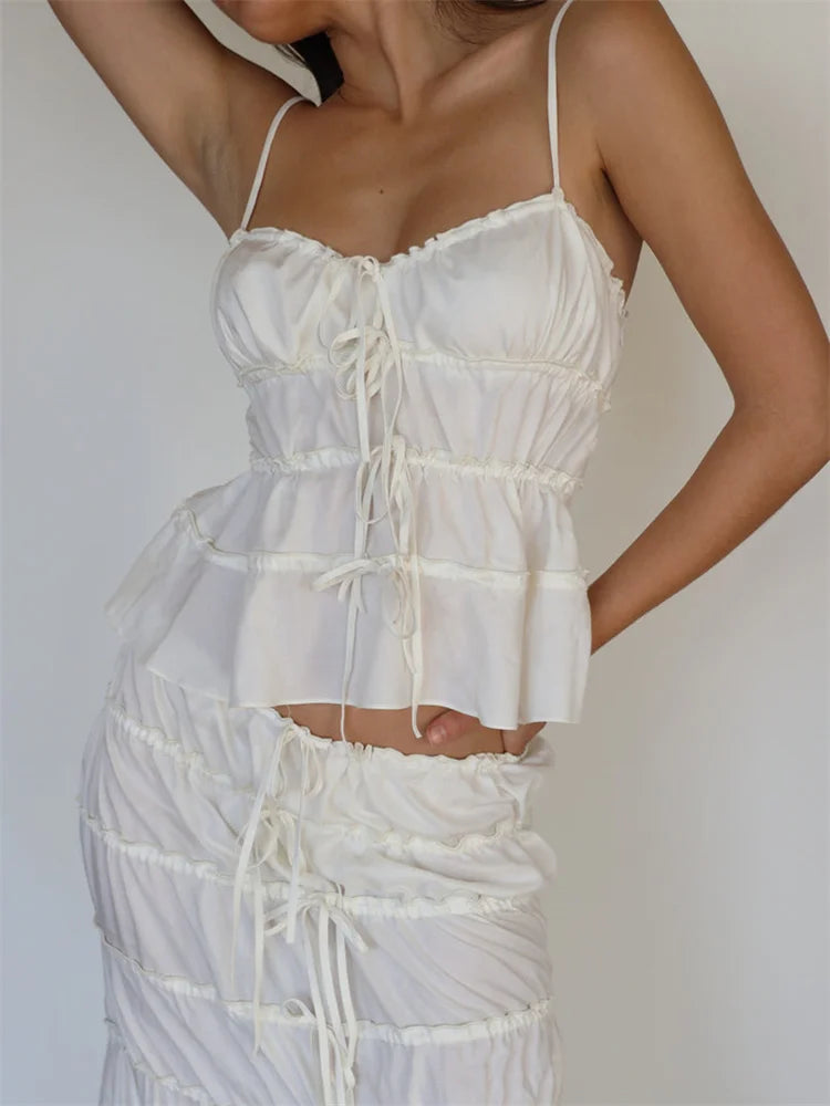 Vintage Lace-up for V-neck Slim Fit Sleeveless Y2K Retro Mini Vest Summer Streetwear Crop Top