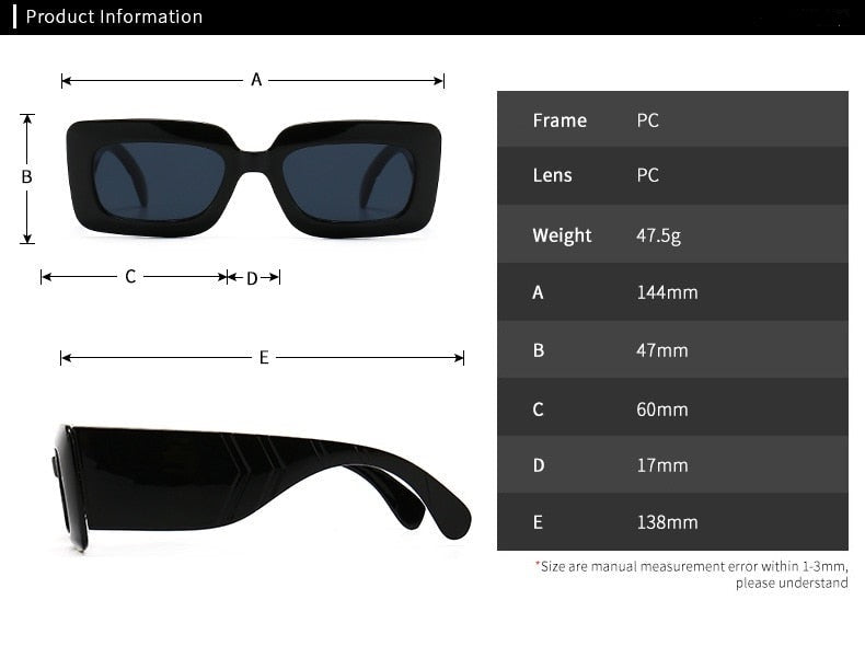 Caitlin Square Wide Temple Sunglasses