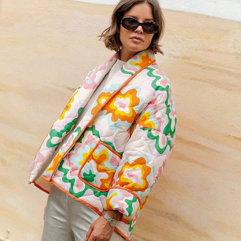 Calypso Printed Quilted Padded Parka Jacket - 2 Patterns