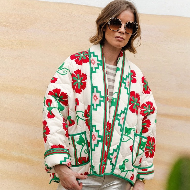 Calypso Printed Quilted Padded Parka Jacket - 2 Patterns
