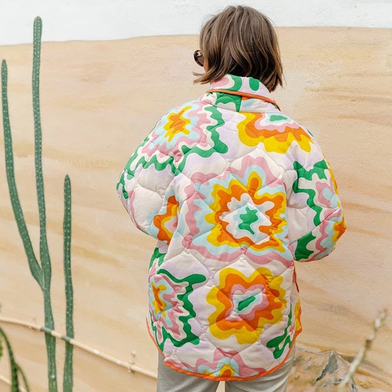 Calypso Printed Quilted Padded Parka Jacket - 2 Patterns