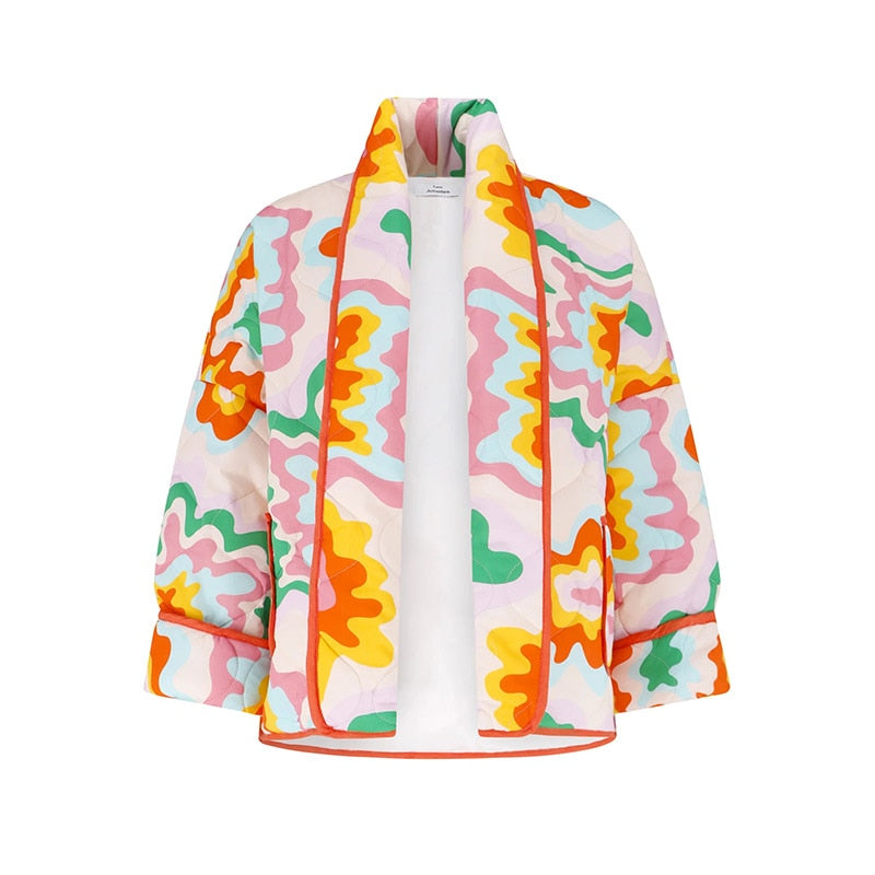 Calypso Printed Quilted Padded Parka Jacket - 2 Patterns