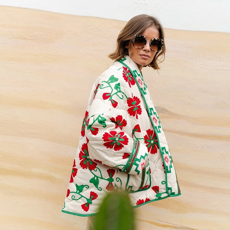 Calypso Printed Quilted Padded Parka Jacket - 2 Patterns