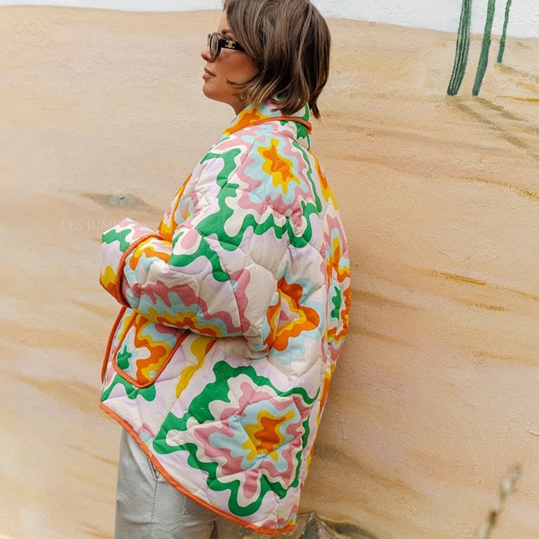 Calypso Printed Quilted Padded Parka Jacket - 2 Patterns