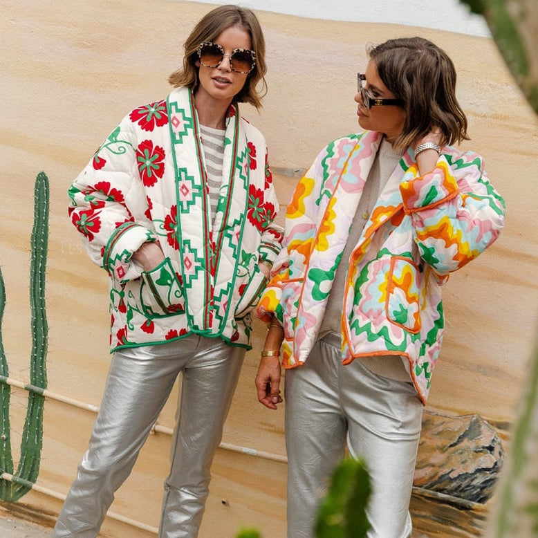 Calypso Printed Quilted Padded Parka Jacket - 2 Patterns