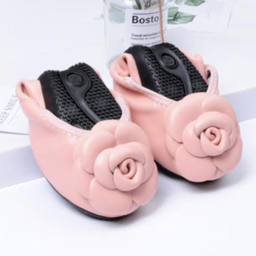 Camellia Genuine Leather Slip On Ballet Flats