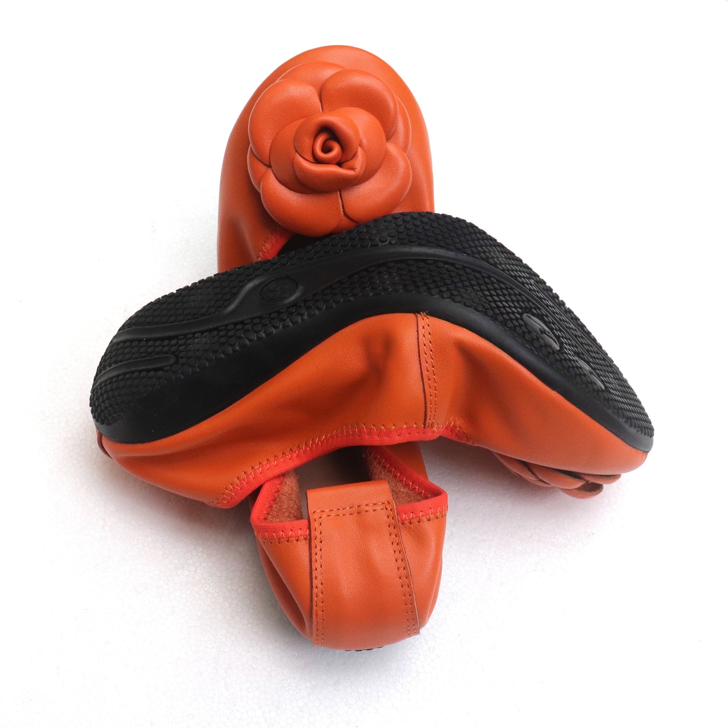 Camellia Genuine Leather Slip On Ballet Flats