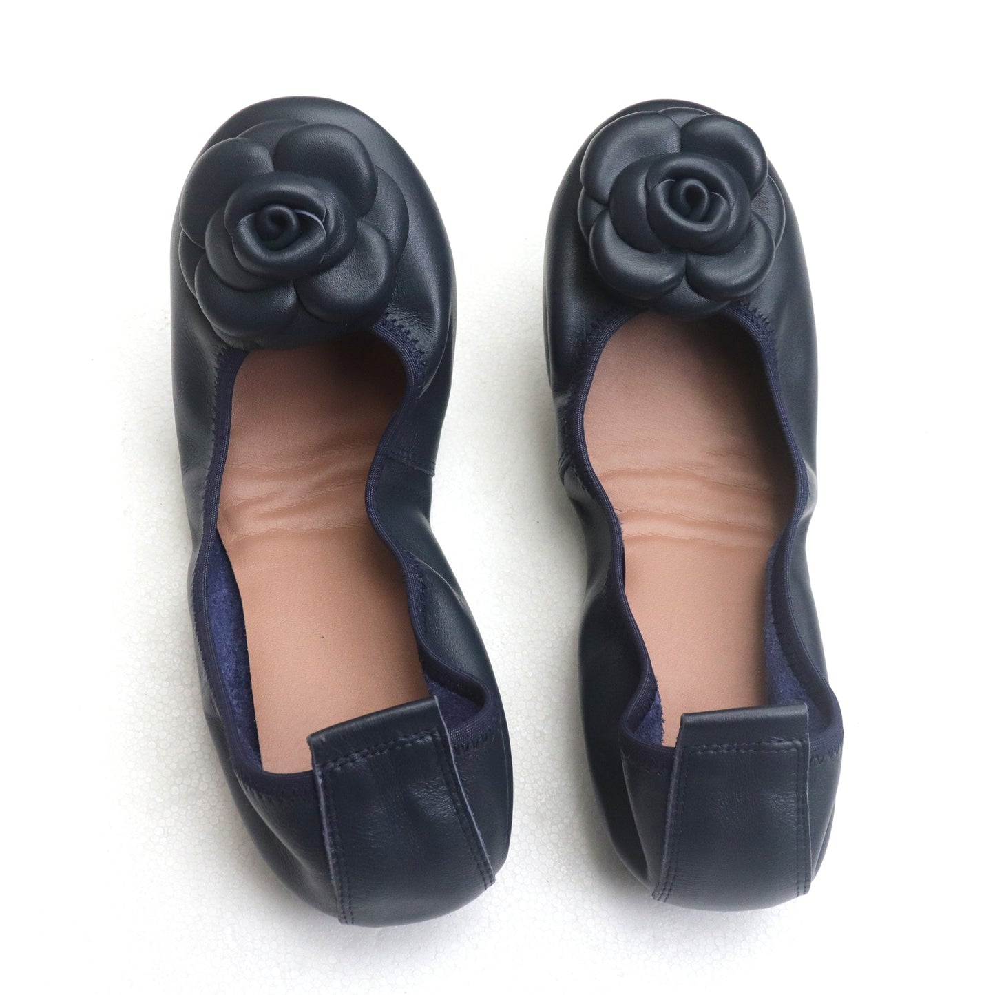 Camellia Genuine Leather Slip On Ballet Flats