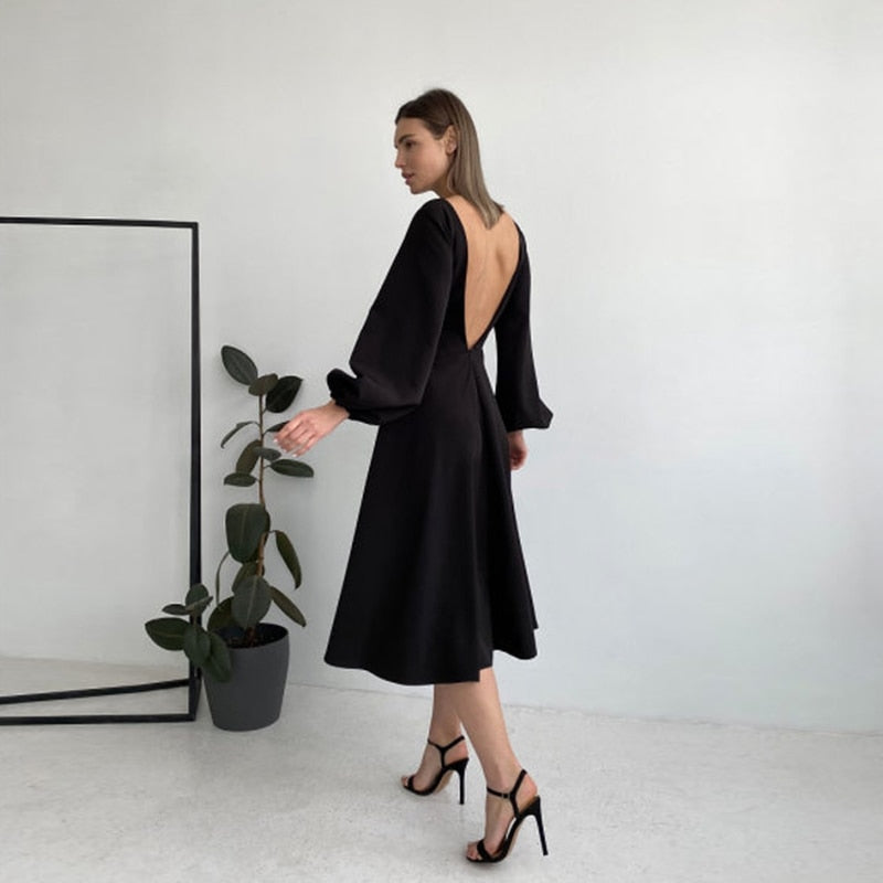 Camila Backless Midi Dress - 3 Colors