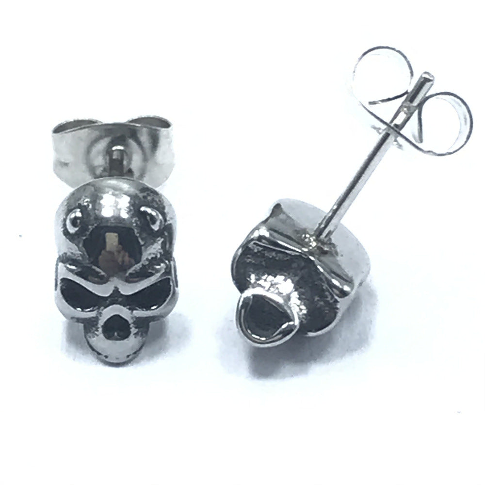 Cast Steel Skull Earring