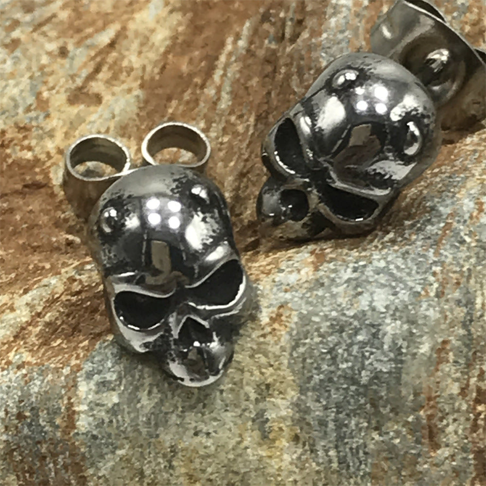 Cast Steel Skull Earring