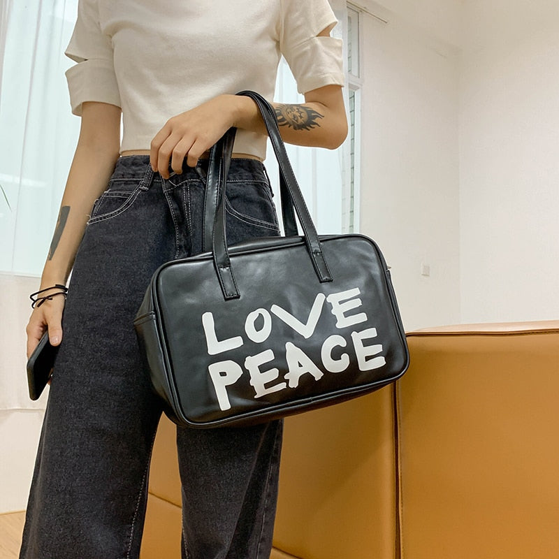 Casual LOVE PEACE Bowling Bag
