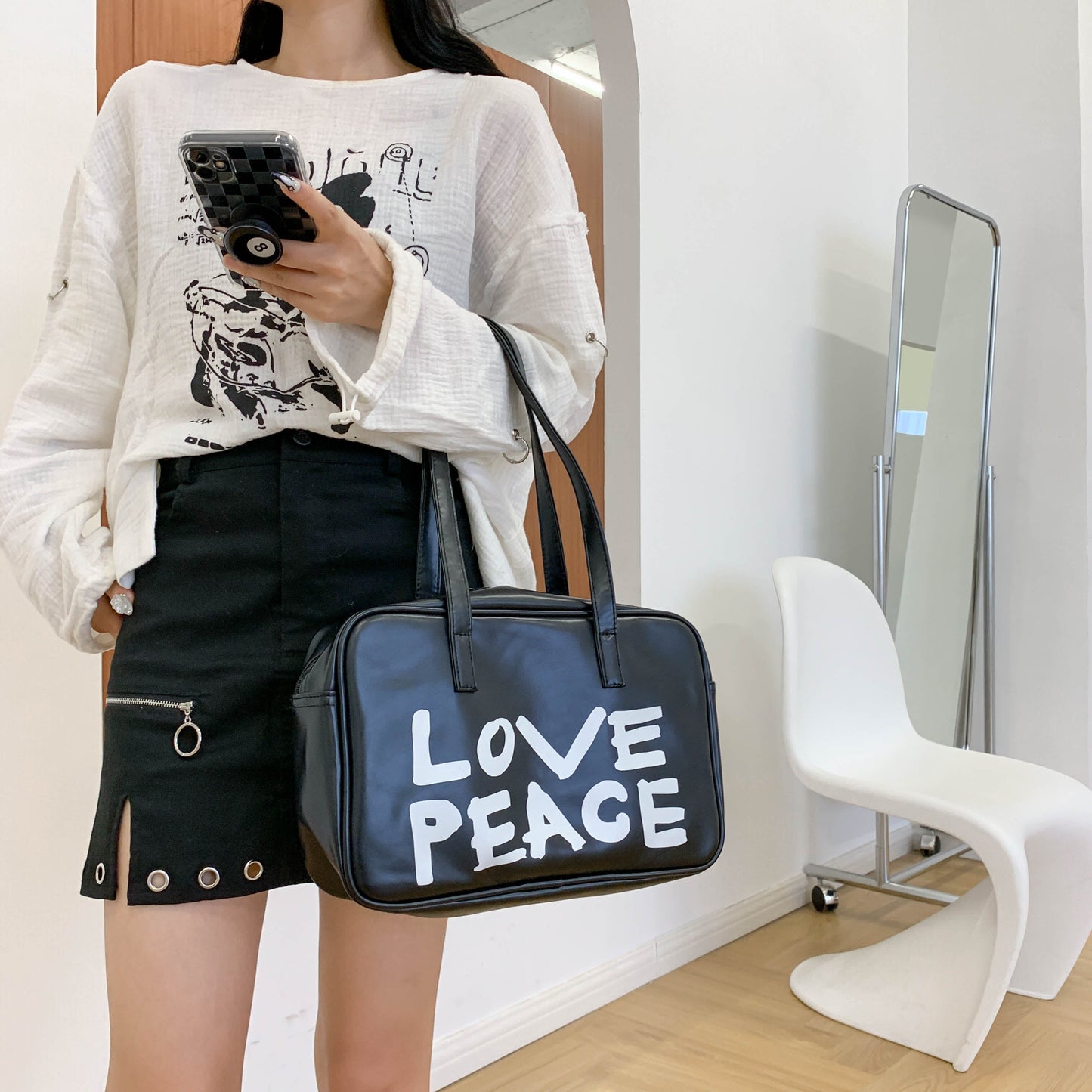 Casual LOVE PEACE Bowling Bag