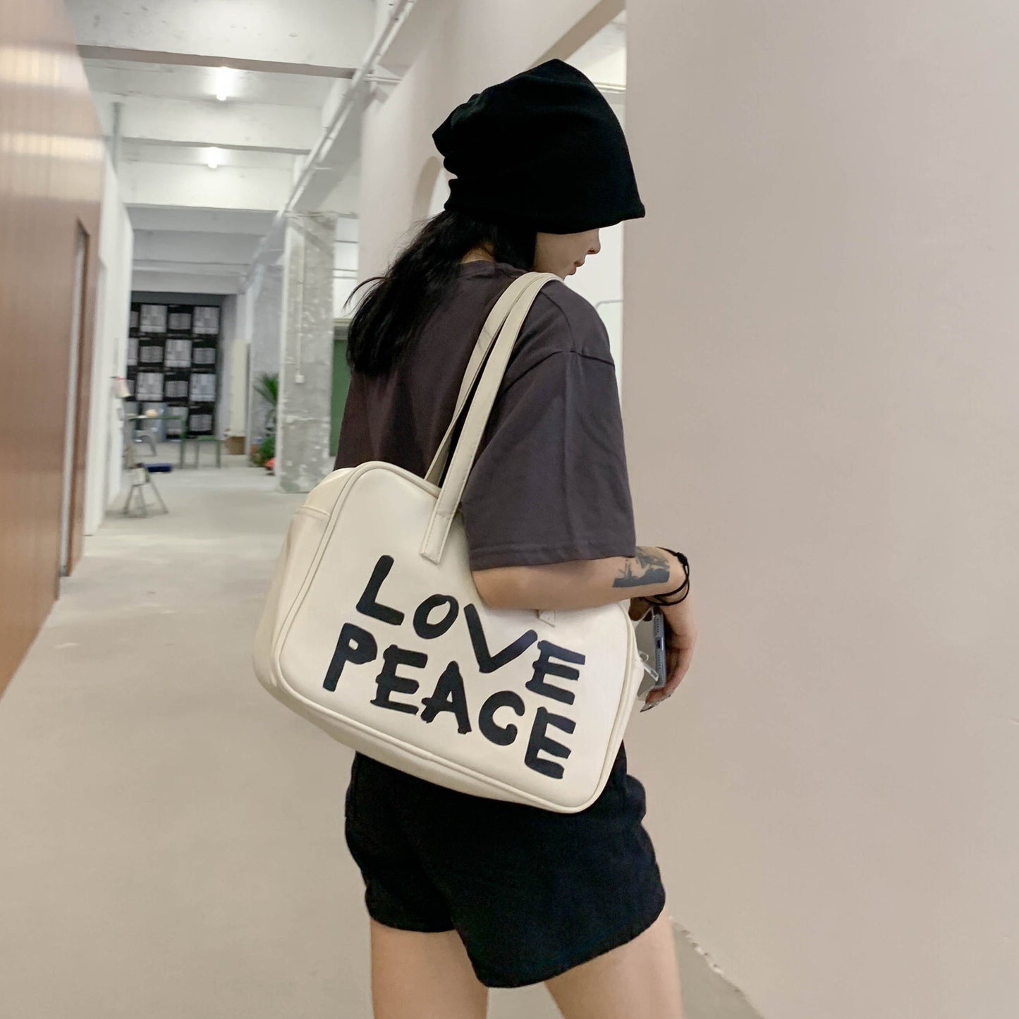 Casual LOVE PEACE Bowling Bag