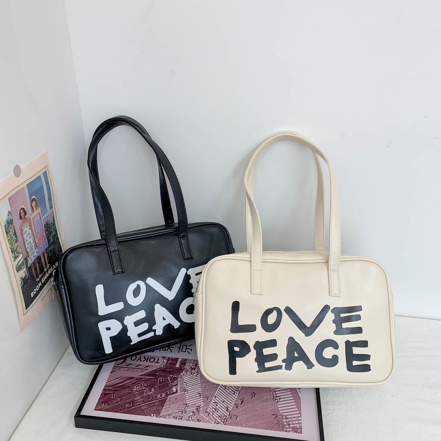 Casual LOVE PEACE Bowling Bag