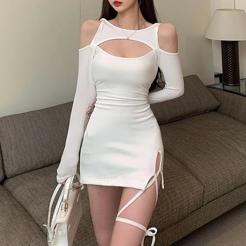Casual Party Cut Out Slim Dress Elegant Streetwear
