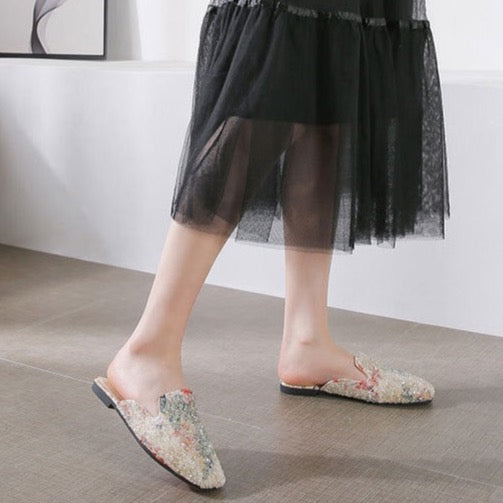 Celeste Coral Reef Sequin Mule Slippers - 2 Colors