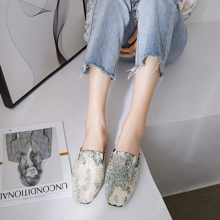 Celeste Coral Reef Sequin Mule Slippers - 2 Colors