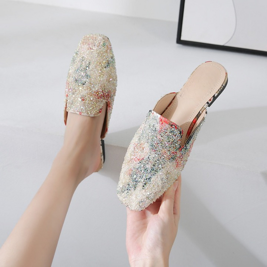 Celeste Coral Reef Sequin Mule Slippers - 2 Colors