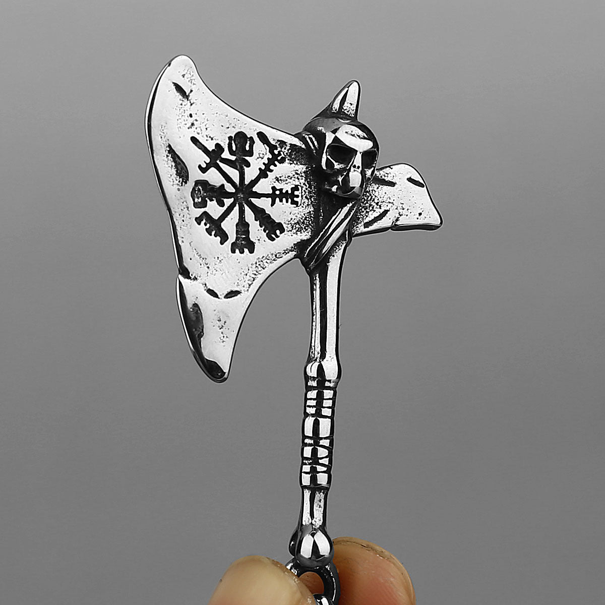 Celtic Skeleton Tomahawk Axe Necklace