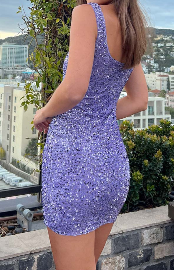 Ottavia Charming Lilac Sequin Mini Dress