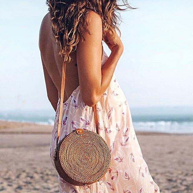 Circle Bohemian Rattan Shoulder Bag