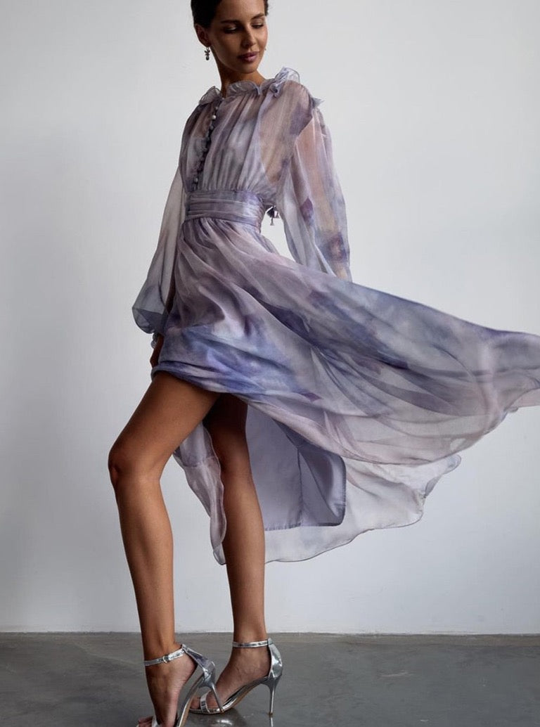 Clarina Elegant Ombre Georgette Dress