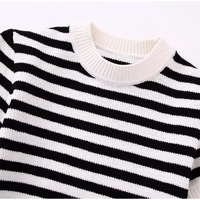 Clarissa Breton Stripe Knit Top and Skirt Set