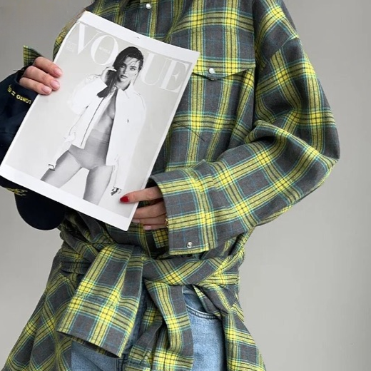 Clri Oversized Plaid Shirts