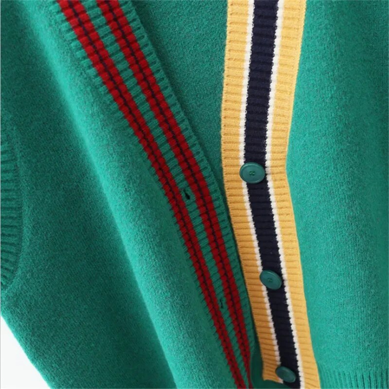 Color Contrast Stripe Trim Knit Vest