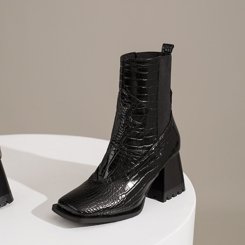 Croco Chelsea Western Ankle Boots - 3 Colors