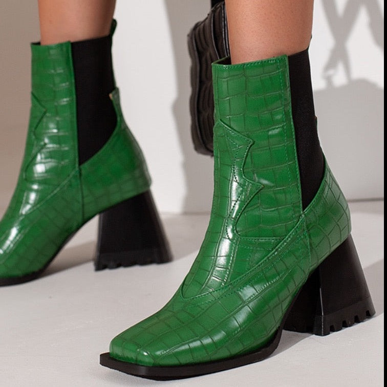 Croco Chelsea Western Ankle Boots - 3 Colors