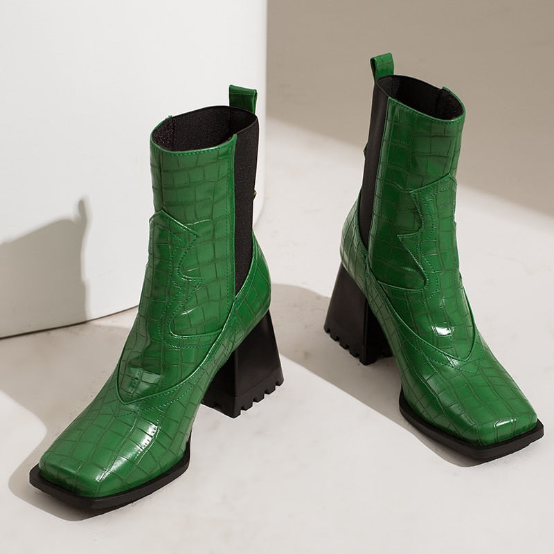 Croco Chelsea Western Ankle Boots - 3 Colors