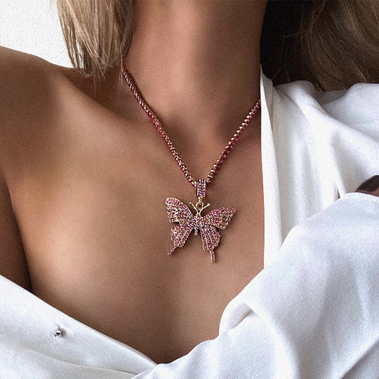 Crystal Butterfly Patent Necklaces - 6 Colors