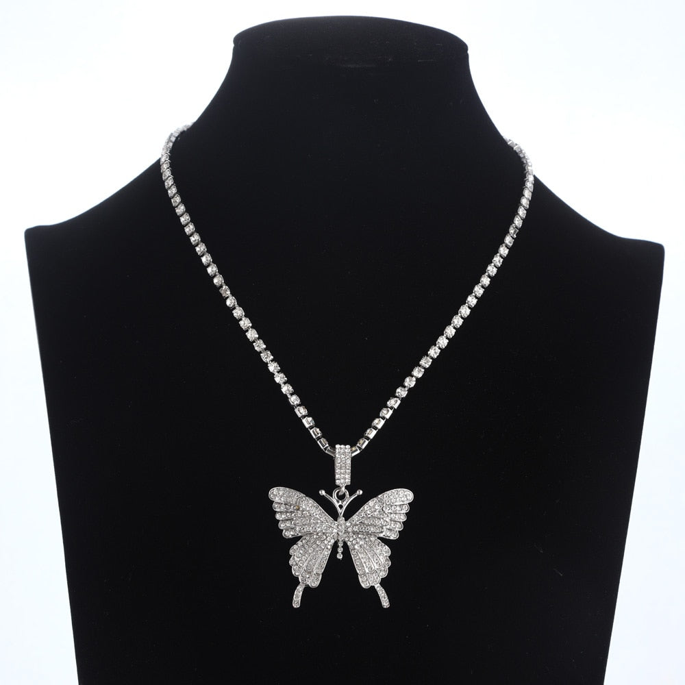 Crystal Butterfly Patent Necklaces - 6 Colors