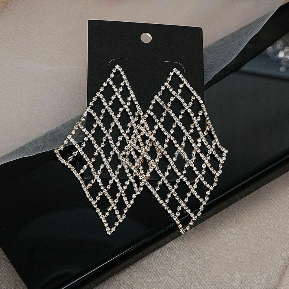 Crystal Chainmail Earrings - Gold or Silver