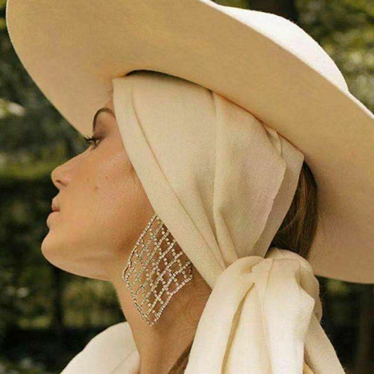 Crystal Chainmail Earrings - Gold or Silver