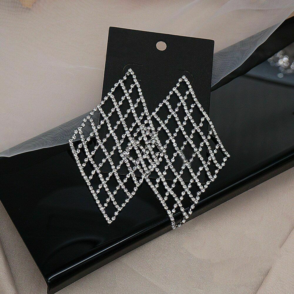 Crystal Chainmail Earrings - Gold or Silver