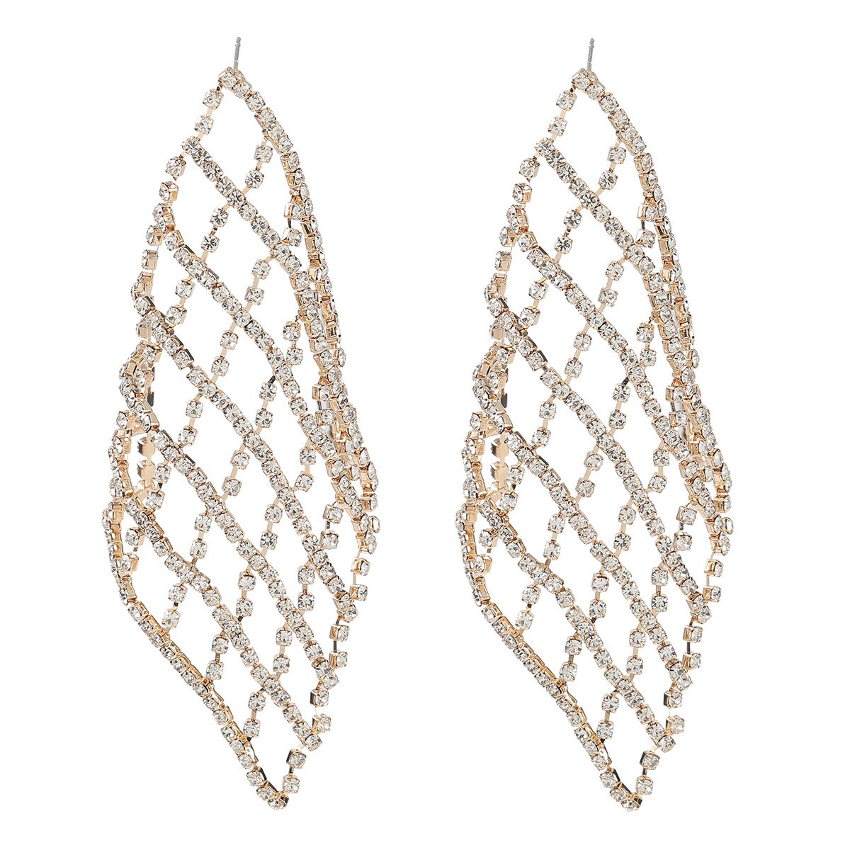 Crystal Chainmail Earrings - Gold or Silver