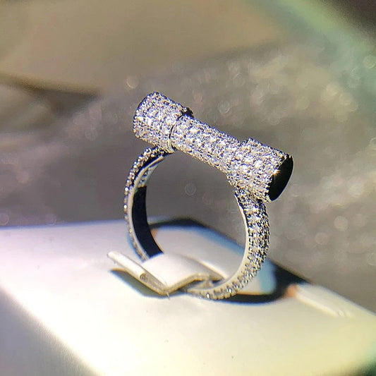 Crystal Cubic Zirconia Bar Ring