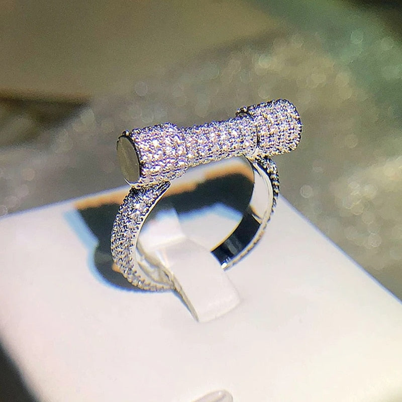 Crystal Cubic Zirconia Bar Ring