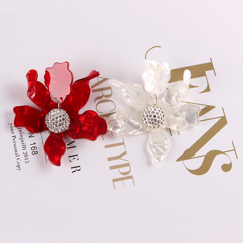Damien Resin Flower Earrings