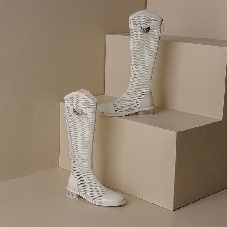 Dani Mesh Knee High Boots - 5 Colors