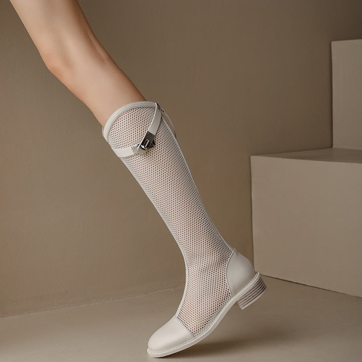 Dani Mesh Knee High Boots - 5 Colors